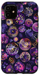 Coque pour iPhone 11 Violet Bohème Géométrique Vintage Scratch and Sniff