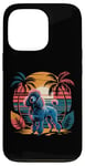 Coque pour iPhone 13 Pro Vintage 80s Sunset Caniche