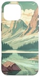 Coque pour iPhone 16 Pro Max Rocky Mountain Lake Vintage Paysage graphique