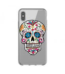 Coque Iphone X mort mexicaine calavera fleur transparente