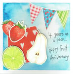 4th ANNIVERSARY CARD 4 Years as a Pear... Happy Fruit Anniversary