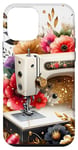 Coque pour iPhone 12 mini Machine à coudre florale pour travaux manuels