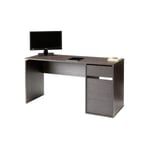 Bureau Burgos 5214| Grande table d'ordinateur | Bureau avec tiroir et porte | Wengé - Topkit