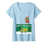 Womens Christmas Scooby Doo Shaggy Mystery Machine Happy Holidaze V-Neck T-Shirt