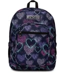 Seven Sac à dos d'école FREETHINK, multicolore – Sac à dos double compartiment – avec prise USB intégrée – poche pour PC/tablette, poches latérales pour bouteille d'eau, Festival fuchsia, 33 x 44 x 20