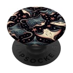 Motif raie manta étoile de mer PopSockets PopGrip Interchangeable