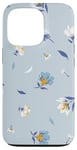 Coque pour iPhone 13 Pro Mini marguerites sur fond bleu clair