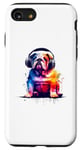 iPhone SE (2020) / 7 / 8 Colorful Splash Art Headphones Old English Bulldog Bulldogs Case