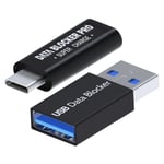 USB Data Blocker & USB-C Data Blocker [2 Pack] Protect for Juice Jacking – Black