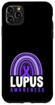 Coque pour iPhone 11 Pro Max Ruban violet arc-en-ciel pour sensibilisation au lupus