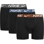 Nike Boxer 3-PK - Sort/Grå/Blå/Oransje, størrelse Small