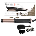 Remington ONE Lisseur & boucleur cheveux [2en1] Straight&Curl (Embouts flexibles: mode lissage et boucles 32 mm, vérouillage des plaques, contrôle température 150-230°C, brosse et pinces incl.) S6078