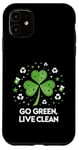 Coque pour iPhone 11 Go Green - Live Clean - Nature Lover Shamrock Recycling