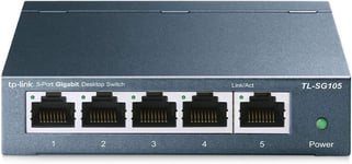 TL-SG105 Switch Ethernet Gigabit 5 ports RJ45 metallique 10/100/1000 Mbps, IGMP Snooping, switch RJ45 idéal pour étendre le réseau câblé pour les bureaux à domicile