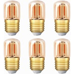 Mini LED-rörlampa, 1W E27-sockel 2200K varmvit 6-pack