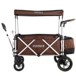 Chariot de jardin pliable marron - FUXTEC Super Cruiser - transport charge 75 kg