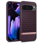 Caseology Parallax for Google Pixel 9 Pro XL Case, [Military Grade Drop Protection] Ergonomic 3D Hexa Cube Case Cover for Google Pixel 9 Pro XL - Burgundy