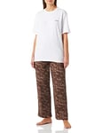 Calvin Klein Women's Sleep Set 000qs6976e Pyjamas, Brown (Floral Shadows/Mauve), M