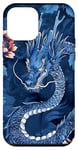 Coque pour iPhone 12 mini Bleu Art Déco Tropical Dragon Chinois E-Girl Esthétique