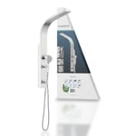 Schütte Sansibar 60085 Panneau Acier Inoxydable sans Robinet, système Effet Pluie, Support Mural et douchette à Main, kit Complet Douche