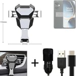  For OnePlus Nord CE 3 Lite Airvent mount + CHARGER holder cradle bracket car cl