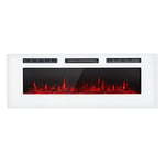 Klarstein Cheminée Electrique Encastrable, Chauffage Electrique de 1800W, Fausse Cheminée Decorative Murale avec Effet Flamme en LED, Télécommande Inclus, Programmable, Minuterie, Thermostat Réglable