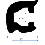 Pvc Fenderlist C1544d Grå 18m