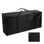 AiQInu Sac de Rangement pour Coussins, Oxford Housse de Rangement de Coussin Iimperméable, Noir Housse Coussin Salon de Jardin Exterieur avec Poignée - 122x40x55cm