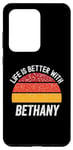 Coque pour Galaxy S20 Ultra La vie est meilleure avec Bethany Retro Sunset, Bethany Name Sun