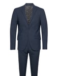 Checked Suit - Blazer + Pants Navy Lindbergh