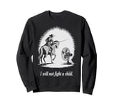 Don Quixote Humor Knight vs Fan Literary Joke Sweatshirt