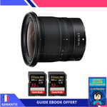 Nikon Z 14-30mm f/4 S + 2 SanDisk 32GB UHS-II 300 MB/s + Ebook 'Devenez Un Super Photographe' - Objectif Nikon Z pour Nikon Hybride