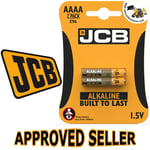 2 x JCB AAAA SUPER Alkaline Batteries 1.5V MN2500 MX2500 LR61 LR8D425 Battery