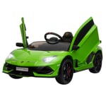 Lamborghini SVJ Ride-On Car 12V Lights Music Remote 3-8 Years Green