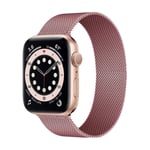 Bracelet milanais pour Apple Watch, bracelet en acier inoxydable Bracelet iWatch Series SE 6 5 4 3 2 1-ML-rose rose, 40 mm