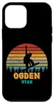 Coque pour iPhone 12 mini Ogden Utah Vintage Sun Snowboard Snowboarder Retro Sunset