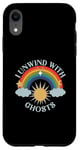 iPhone XR I Unwind With Ghosts Rainbow Sun Stars Case