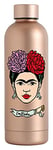 art&design24 Gourde isotherme à motif « I'm Frida », Couleur cuivre, Gourde isotherme 500 ml, Acier inox, 6,5 x 23 cm, Légère, Boisson chaudes et froides, Design essentiel