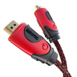 Duronic HDMI 2.0 Cable [ HDC03 /5] | 5 Metre | RED | 2160p 4K Ultra-High-Speed H