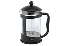 Glow Classic Continental 1500ml Black Cafetière – Premium Manual 12 Cup French Press Coffee Maker with Toughened Shockproof Glass Pot and Plunger Filter for Ground Beans Espresso Tea