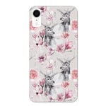 Coque Iphone XR renne fleur rose