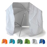 Beachline - Parasol de plage portable moto pliable léger tente 200 cm Piuma Couleur: Blanc - Argent