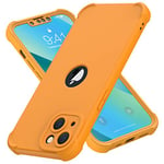 ORETECH 4 in 1 Silicone Case for iPhone 13 Case, with [2 x Tempered Glass Screen Protector] [Camera Protection] [Military Grade Protective] Thin Slim Fit Bumper iPhone 13 Phone Case Cover - Yellow