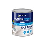 Bostik Membrane d'Étanchéité Waterstop – Jointe, Colle, Rebouche – Réparation de Fuites, Infiltrations, Fissures – Tous Matériaux – Directe Sans Primaire – MS Polymère – Blanc – Pot 1 kg