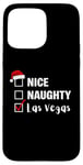 Coque pour iPhone 15 Pro Max Nice Naughty Las Vegas - Père Noël amusant jeu de Noël