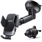 UGREEN Support Téléphone Voiture 2 en 1 Ventouse Porte Auto Accroche Grille Aération Rotation 360 Degrés Pose Smartphone Compatible avec iPhone 16 Plus Pro Max 15 14 Galaxy S24 Ultra S23 S22