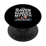 Illustration viking nordique The Raven Guides My Path PopSockets PopGrip Interchangeable