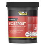 Everbuild 703 Fix And Grout Tile Adhesive – Ready Mixed – Anti-Mould – Water Resistant – High Strength – Brilliant White – 1.5kg