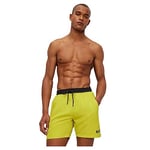 BOSS Mens Starfish Recycled-material swim shorts with contrast logo