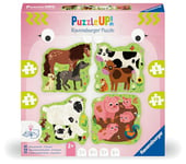 Ravensburger Up Ravensburger-12004001-4 Puzzles sculptés avec 4, 6, 8, 10 pièces, avec Grands modèles d'images et livret de Connaissances pour Enfants de 2 Ans, 12004001